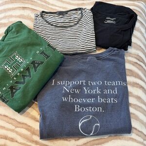 Lot of men’s Tees John Varvatos Striped Crewneck Tee in grey /White/ UH/ Yankees